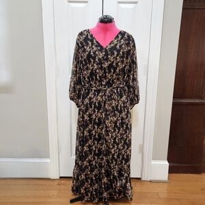 LC Lauren Conrad Black and Tan Maxi Dress